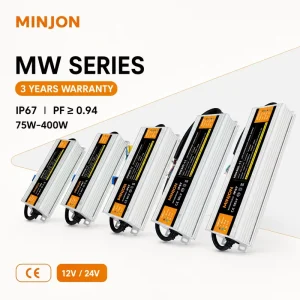 IP67 Waterproof 250W Aluminum Case 24V Self-Cooling 93% Efficiency AC-DC Switching Power Supply
