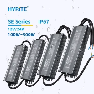IP67 Waterproof LED Driver 100W 150W 200W 300W AC/DC Converter with 12V/24V Output SMPS CE UL Certified LED Power Supply