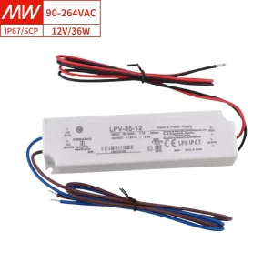 IP67 Waterproof Meanwell LPV 35 12 35W 12V 3A Constant Voltage LED Driver Power Supply for Outdoor Sign Landscape Light