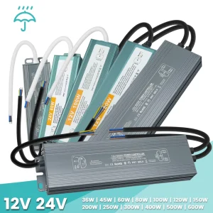 IP67 Waterproof Outdoor Lighting Power Adapter AC 110-250V DC 12-60V 60W-600W LED Power Supply