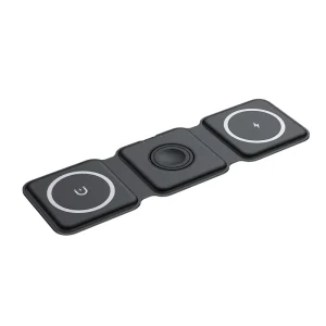 Ilepo CE FCC ROHS 3 in 1 Wireless Charger Charging Station Foldable Fast Charger for Mobile Phone Watch Earphone