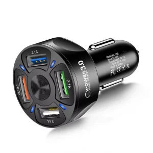Ilepo Car048 Quick Charge 3.1A QC3.0 Car Charger 4 USB Ports 35W Power for Mobile Phones and Earphones