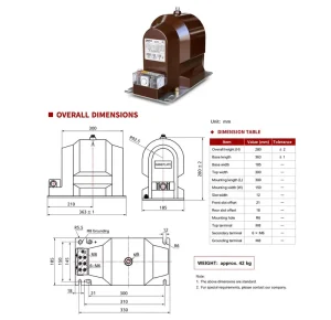 Indoor 10kV Epoxy Cast-Resin Voltage Transformer JDZX11-10GA/185 for Switchgear Project Specification