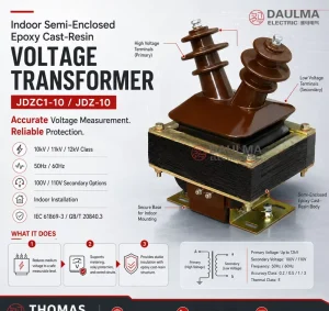 Indoor 12kV Voltage Transformer JDZC1 10 JDZ 10 Epoxy Cast Resin VT for Switchgear Installation Selection