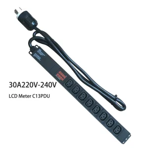 Industrial 30A/120V 220V 240V Rack Mount Power Distribution Unit 8x C13 Outlets for Data Center