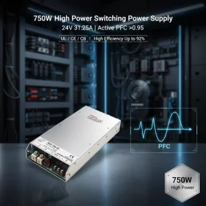 Industrial 750W 24V Single Output Switching Power Supply RSP 750 24 Active PFC High Efficiency