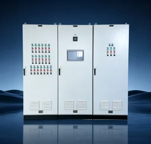 Industrial Carbon Steel Three Cabinet Combined PLC Automation Control Cabinet Floor Standing Integrated HMI Touch Screen