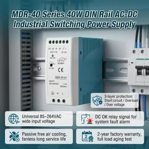 Industrial DIN Rail Power Supply 12V 3.33A 40W Ultra Slim AC-DC Converter CE ROHS for Control Panel