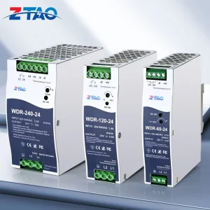 Industrial DIN Rail Switching Power Supply WDR-60-24 WDR-120-24 WDR-240-24 12V/24V 2.5A/5A/10A 200~500VAC Input 60W/120W/240W