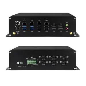 Industrial Mini PC Intel i5-8305G Quad Core DDR4 4GB Video Memory AMD LAN Wi-Fi 6 HD 4-Display Dual Power Supply Aluminium Chassis