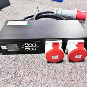 Industrial Smart PDU 380V Input Output 2 Outlets 32A IP54 Rated 1.8m Cable Remote Control On Off