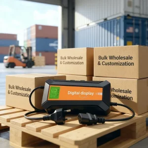 Intelligent 72V3A Lead Acid Battery Charger with LCD Digital Charge Progress Display EU Plug Ebike Charger 72V20Ah