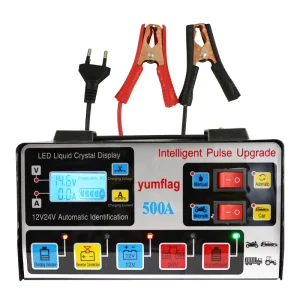 Intelligent LED Display Smart 12V 24V Battery Charger for Cars Trucks Motorcycles and Automotive Vehicles