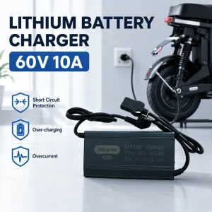 Intelligent Multi Protection 60V 10A Lithium Battery Charger E Bike Scooter Battery Charger