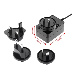 Interchangeable Power Adapter Input 100-240V AC DC Adaptor 12V 1A 2A 3A 4A 5A Power Adapter with EU UK US AU Plug