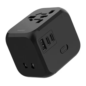 International Universal Adapter Multi-Function Socket Converter 176-2C1A Black/Blue/Orange for Dubai Germany UK Europe