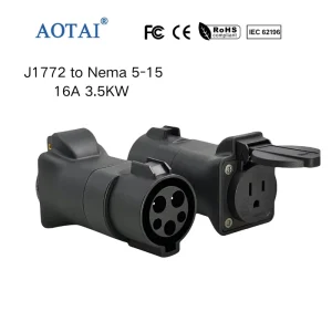 J1772 to Nema 5 15 16A 3.5KW EV Charger Outlet and Plug for Golf Car on Station or Power Wallbox