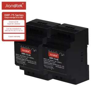 JIANGTEK DRP-75 Series 5V 12V 24V 48V 5A 75W Single Output DIN Rail Mounted High Reliability Switching Power Supply