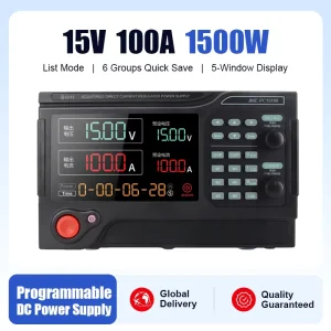 JIKE PC15100 High Current DC Power Supply 15V 100A 1500W Programmable Adjustable Bench Power Source Single Output
