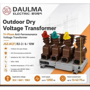 JSZJK(F)R2 3 6 10W 3 12kV Anti Ferroresonance Voltage Transformer for Project Configuration Engineering Selection