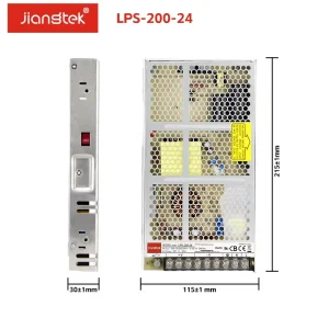 Jiangtek LPS-200-24 200W 24V 8.3A Fanless Natural Cooling 110V 220V Selectable 30mm Slim Switching Power Supply