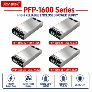 Jiangtek PFP 1600 1600W 12V 24V 36V 48V High Reliable PFC Temp Control Fan Parallel 6400W AC DC Industrial Power Supply