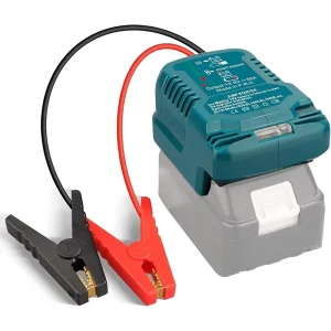Jump Starter Adapter for Makita 18V Li ion Battery Powered with Jumper Cable Clamps Portable Car Charger Jump Starter