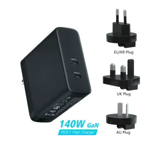 KC PSE Foldable Plug 140W Super Fast Charging Wall PD 3.0 Gan Charger Power Adapter for Laptop Macbook Iphone 16 17 Phone