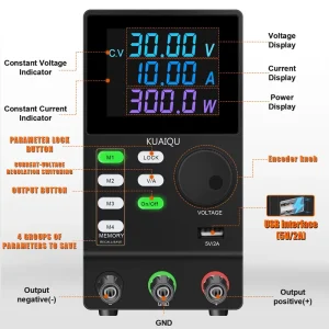 KUAIQU SPPS3010D 30V 24V 10A RS232 USB Switching DC Power Supply Programmable Adjustable LED Short Circuit Protection Single