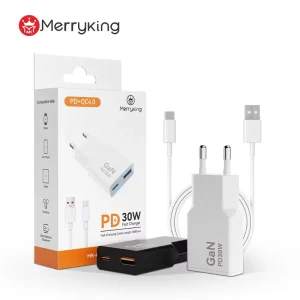 Korean European Plug KCC KC CE GS Certified 30W PD Fast Charging USB C GaN Power Adapter