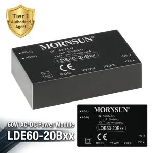 LDE60-20B05 5V 10A Single Output DC Power Supply SMPS 85-264VAC Input 4000VAC Isolation High Power Density