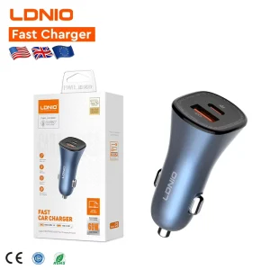 LDNIO C3 60W USB Quick Car Charger 6A Type C PD Dual Port Fast Charging Phone Car Socket Adapter Bulk Order Discounts