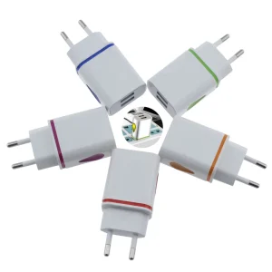 LED 2 Port Fast Charging Dual USB Charger Adapter Mobile Phone 5V 2.1A USB Charger