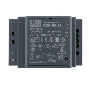 LED Driver HDR 60 12 12V 4.5A 54W DIN Rail Power Supply Ultra Slim Industrial Switching Adapter