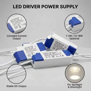 LED Driver Power Supply 1 3W 12 18W for Spotlight Ceiling Light & Downlight with Constant Current Rectifier Transformer