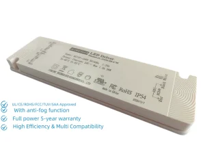 LED Power Supply for Makeup Mirror DC 24V 36W Switching Power Supply with Anti-Fog Function UL Listed