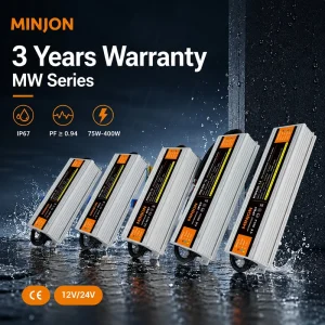 LED Switching Power Supply 250W 24V IP67 Waterproof Aluminum Driver Strip Light Constant Voltage Single Output