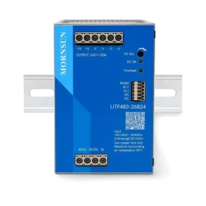 LITF480-26B24 480W Three Phase SMPS 320 600VAC Input 24V 20A DIN Rail Power Supply with RS485 Communication