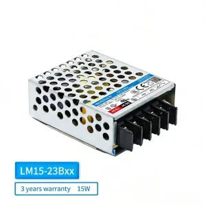 LM15-23Bxx Series 15W Metal-Enclosed AC-DC Switching Power Supply Single Output 3.3V/5V/12V/15V/24V/48V 3-Year Warranty