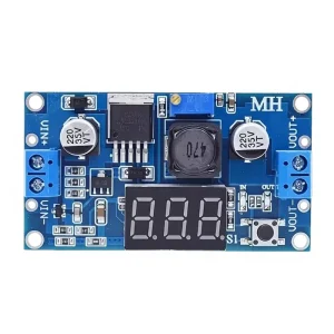 LM2596S Adjustable DC DC Converter Development Board Blue with Digital Display Voltage Meter and Stabilized Power Supply