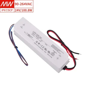 LPV 100 24 IP67 Waterproof High Reliability Compact Design 88% Efficiency 24V 4.2A 100.8W LED Switching Power Supply