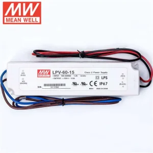 LPV-60-15 Waterproof IP67 Industrial Switching Power Supply, AC-DC, Single Phase, 15V 4A