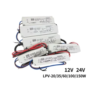 LPV Series IP67 Protected Waterproof Single Output AC-DC Switching Power Supply LED Driver 24V 86% Efficiency 6.3A Output
