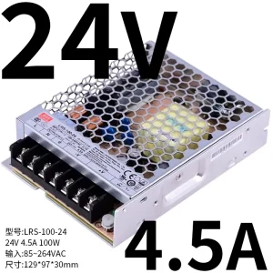 LRS 24V Industrial SMPS Single Enclosure 100W High Efficiency Switching Power Supply 85-264VAC Input 4.5A Output