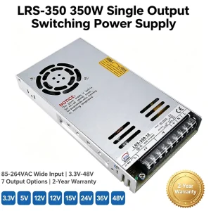 LRS 350 Series 350W Slim Switching Power Supply 5V 12V 24V 48V with CE RoHS for LED Industrial Automation