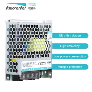 LRS Series 60W Industrial Grade Power Supply 24V 2.5A Efficient Ultra Thin CV Enclosed Industrial Grade CE Certified
