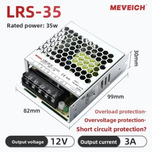 LRS Switching Power Supply Industrial Grade 5V/12V/24V/48V Constant Voltage and Current Overload Protection