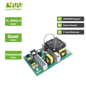 LYNN Original Customized 300W Quad Output Open Frame AC DC Switching Power Supply Board for Industry Use