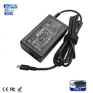 Laptop Charger 65W 20V 3.25A PD Type-C Plug in Universal Power Supply with PVC for Pavilion EliteBook ProBook