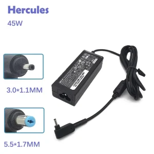 Laptop Charger Power Supply Adapter 19V 2.37A 45W 5.5*1.7mm 3.0*1.1mm for ACER ASPIRE 3 A317 Switch 5 SW512 A13 045N2A